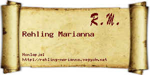 Rehling Marianna névjegykártya